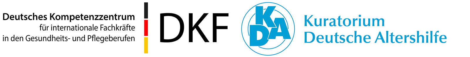 Deutsches Kompetenzzentrum für internationale Fachkräfte in den Gesundheits- und Pflegeberufen (DKF) unter Trägerschaft des Kuratorium Deutsche Altershilfe (KDA) Logo